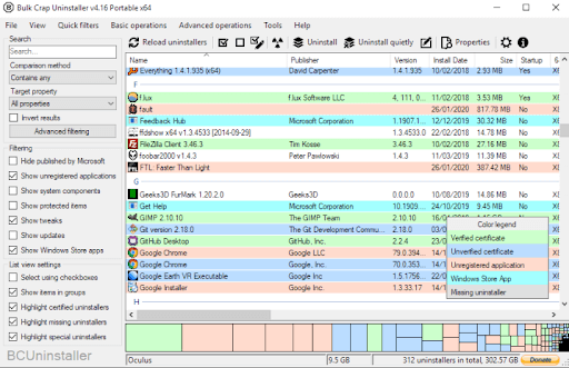 Bulk Crap Uninstaller