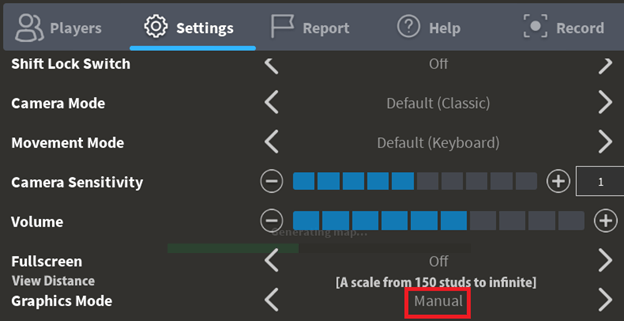 change the Graphics Mode to Manual