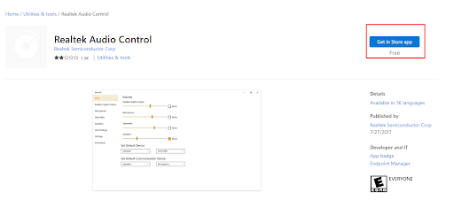Realtek Audio Control