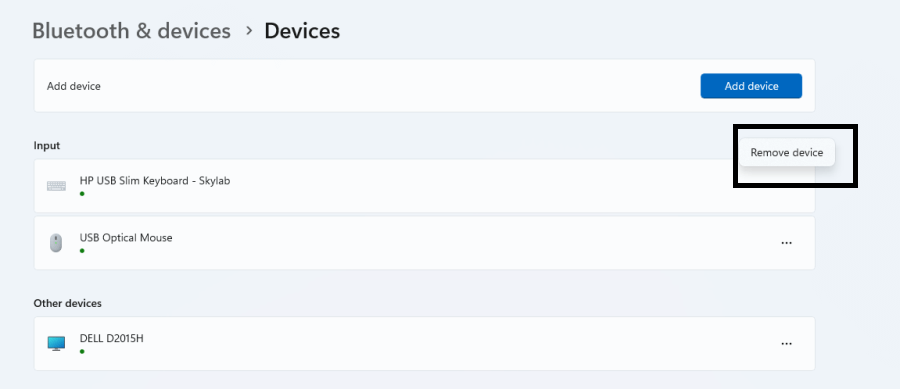 Remove Bluetooth Device